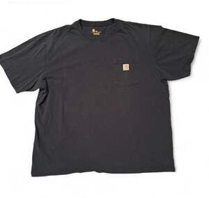 Carhartt Men's Black Loose Fit Heavyweight Short-Sleeve Pocket T-Shirt